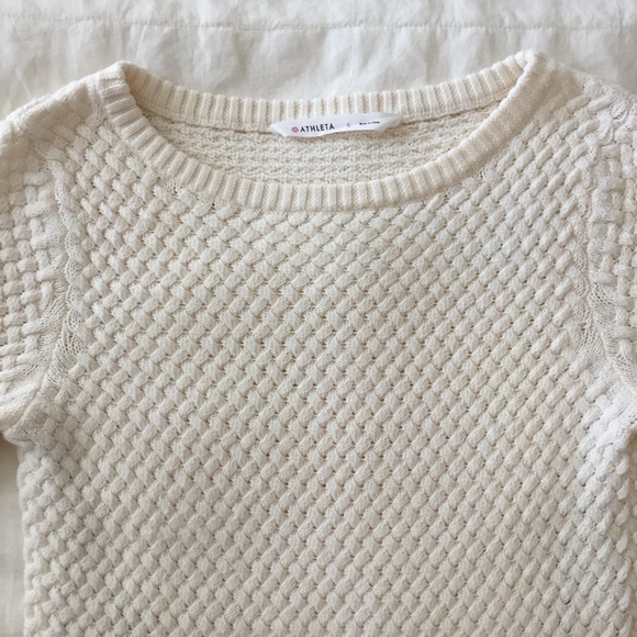 Athleta Cream Ivory Wool Blend Honeycomb Sweater Tunic - Picture 6 of 13